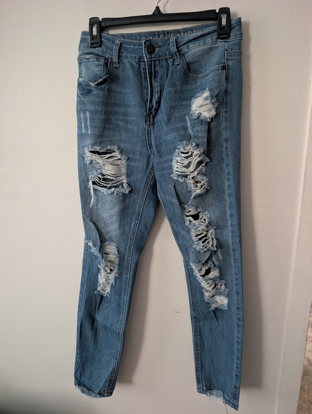 Gogo Jeans High Rise Ankle Distressed Medium Wash Skinny Jeans Size 28